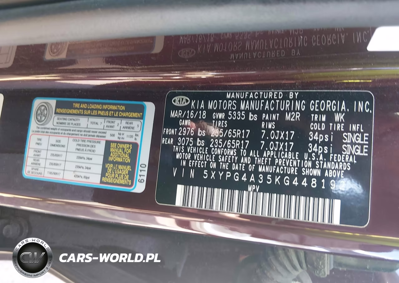 2019 Kia Sorento 2.4L Lx VIN:5XYPG4A35KG448192 - 9