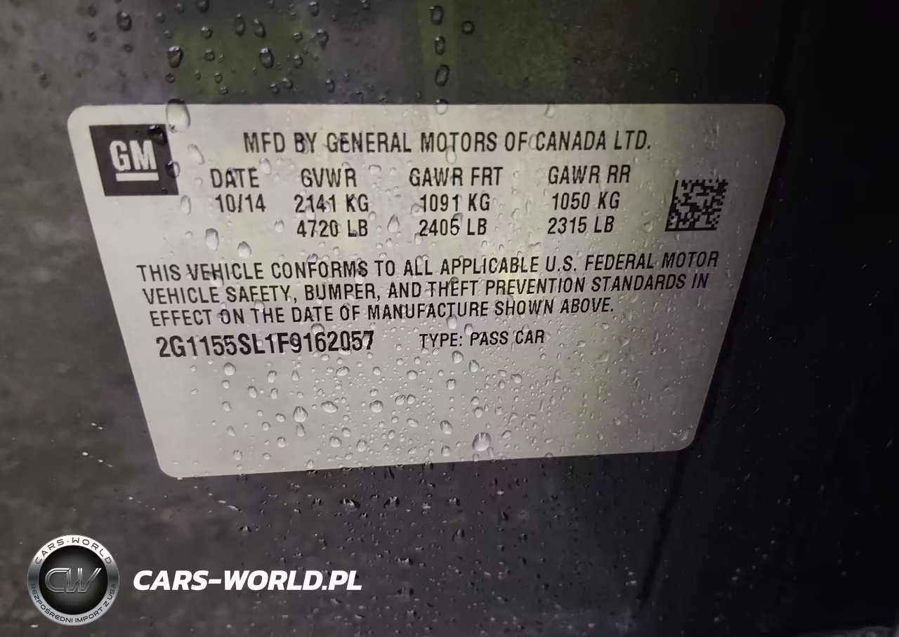 2015 Chevrolet Impala 1Lz VIN:2G1155SL1F9162057 - 9