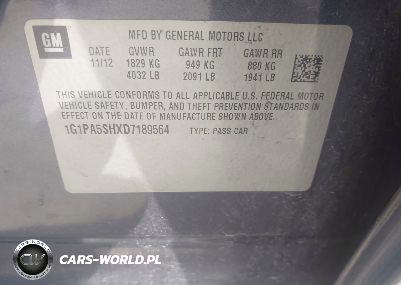 2013 Chevrolet Cruze Ls Auto VIN:1G1PA5SHXD7189564 - 9