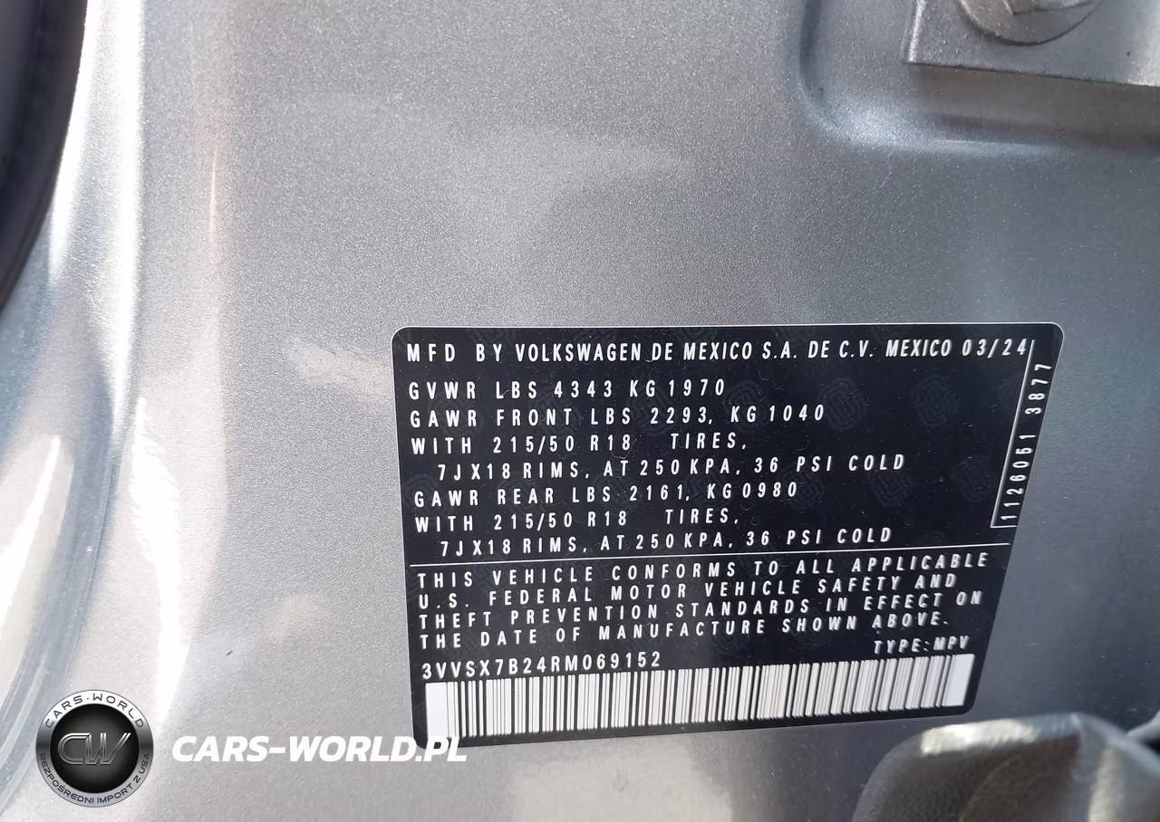 2024 Volkswagen Taos 1.5T Se VIN:3VVSX7B24RM069152 - 9
