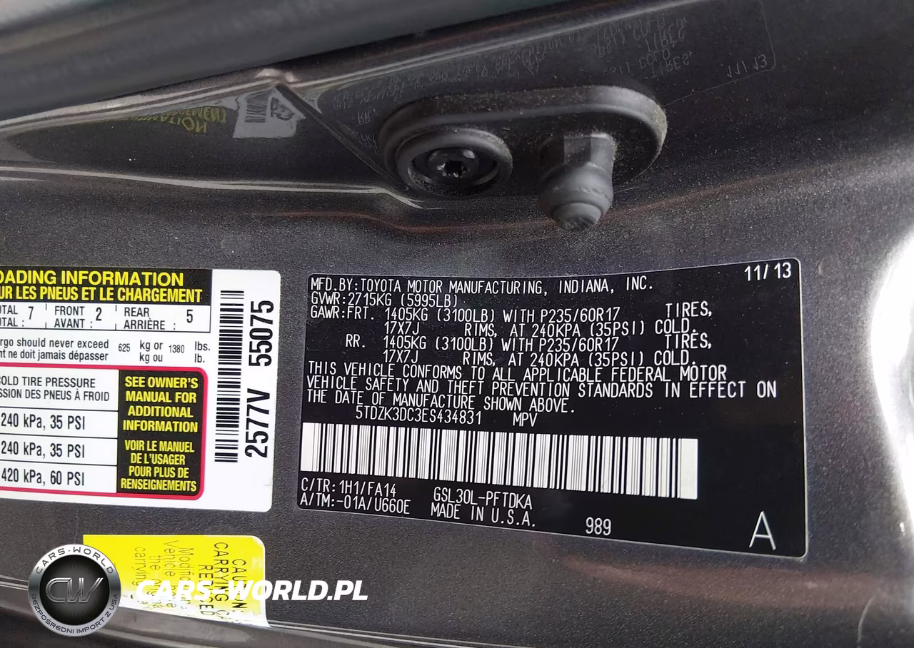 2014 Toyota Sienna L V6 7 Passenger VIN:5TDZK3DC3ES434831 - 9