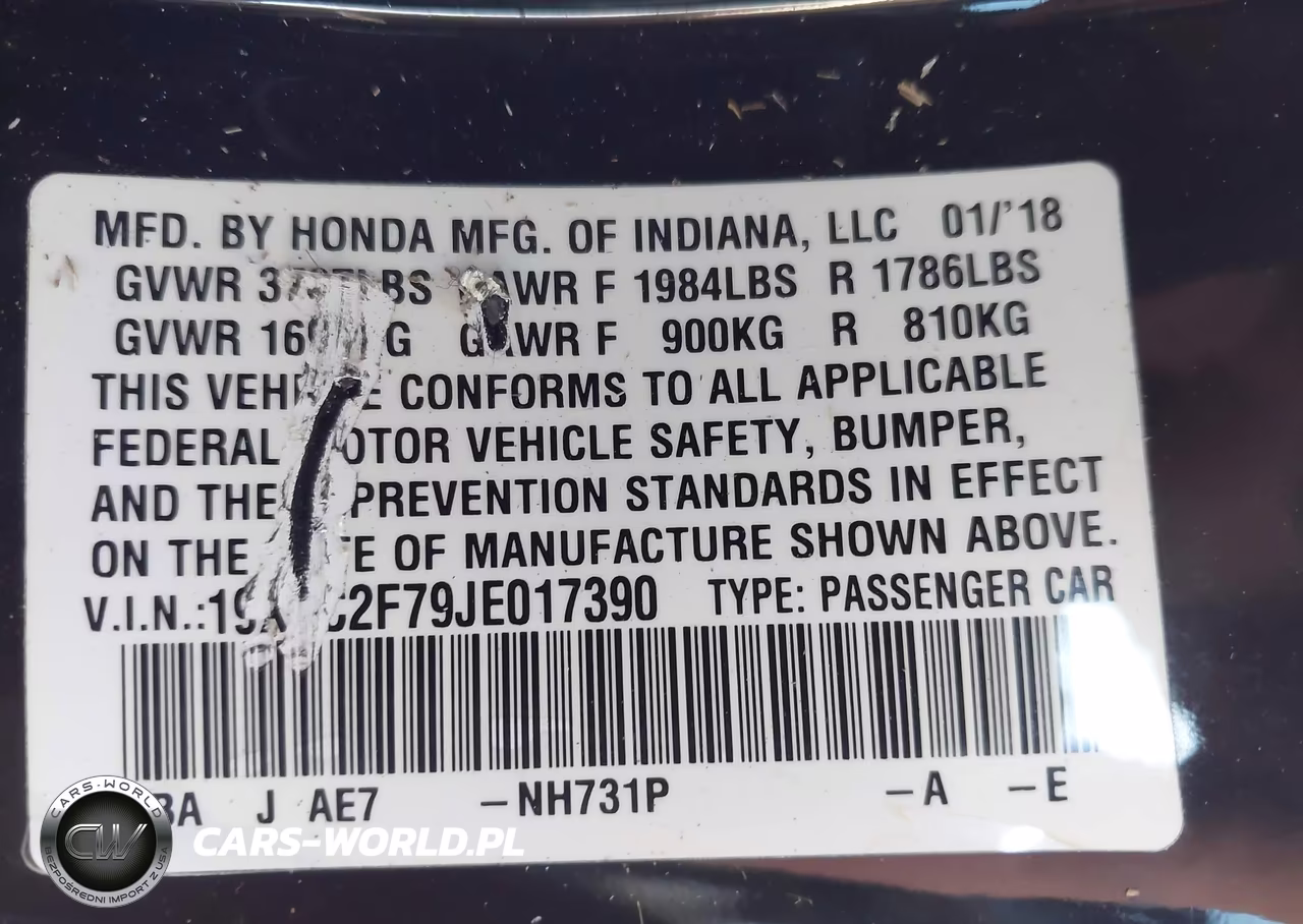 2018 Honda Civic Ex VIN:19XFC2F79JE017390 - 9