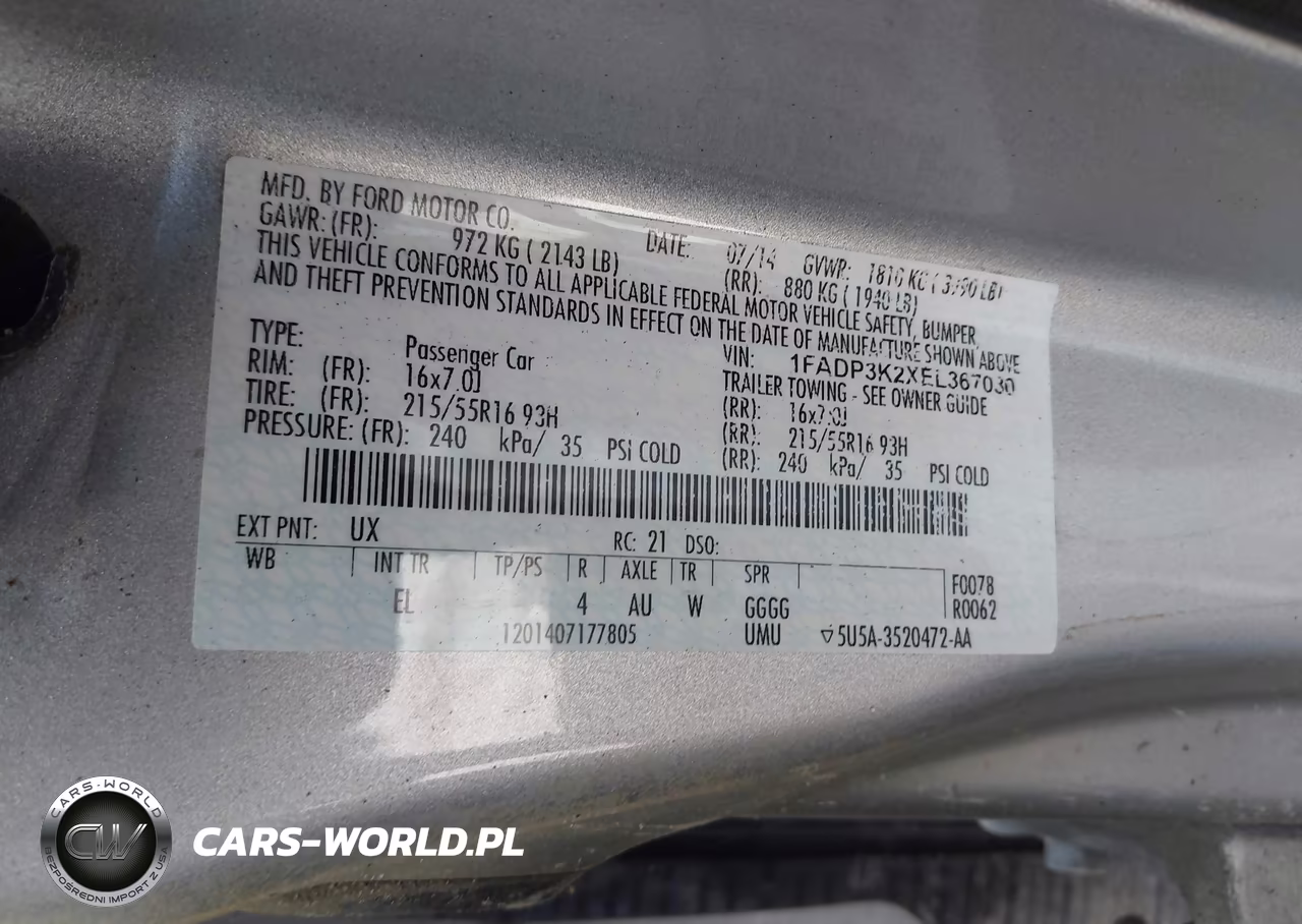 2014 Ford Focus Se VIN:1FADP3K2XEL367030 - 9