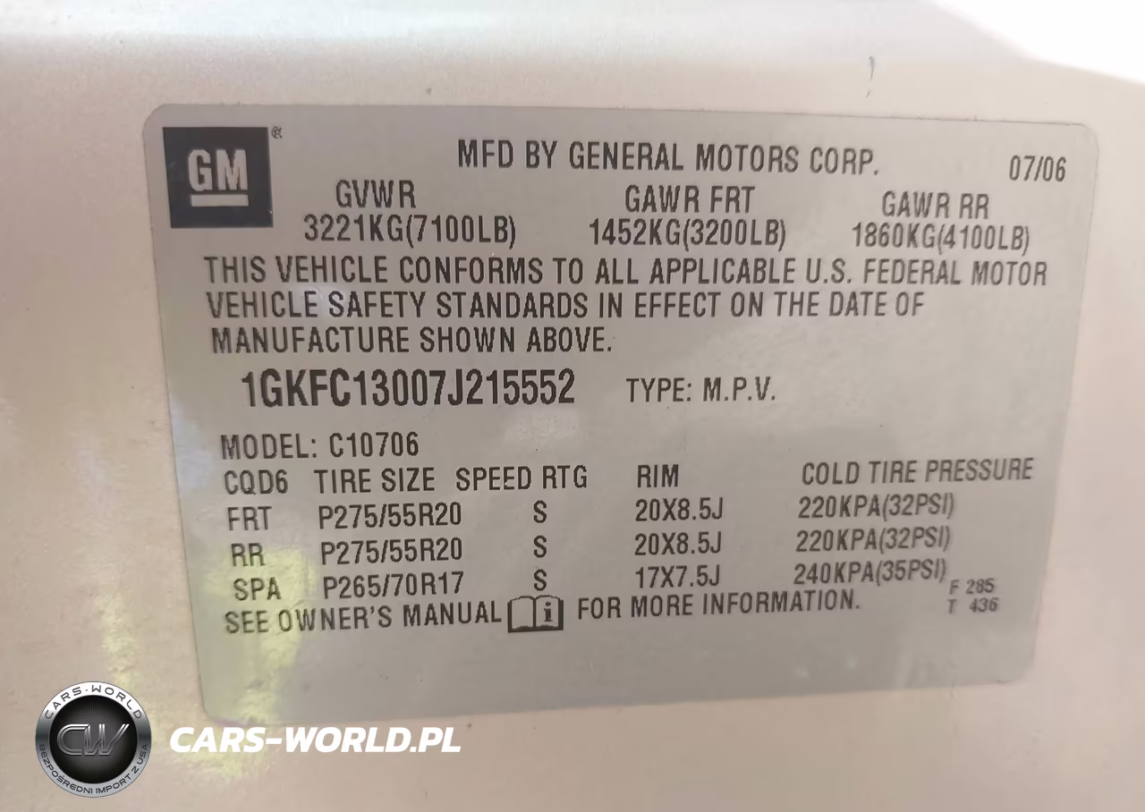 2007 GMC Yukon Slt VIN:1GKFC13007J215552 - 9