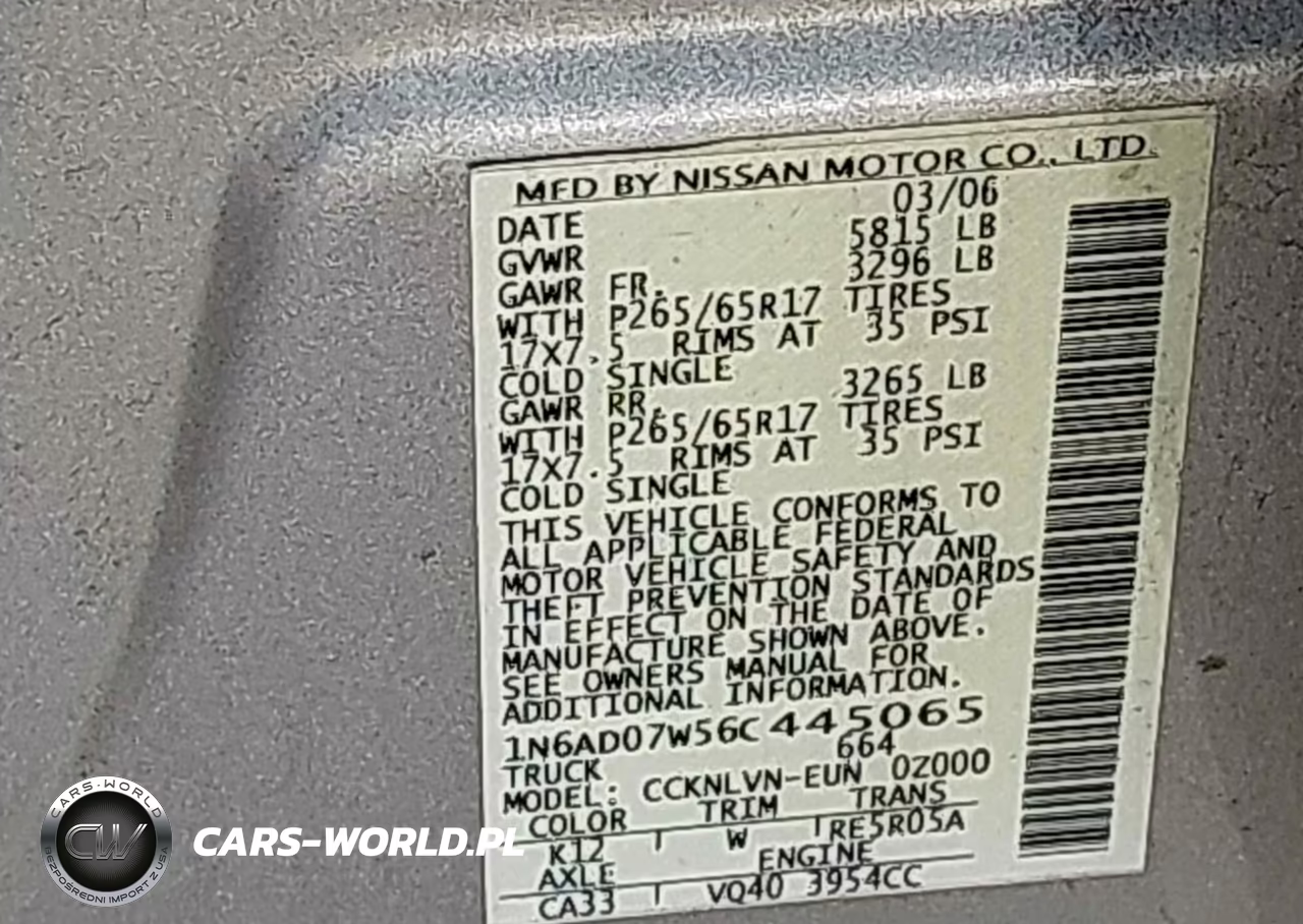 2006 Nissan Frontier Le VIN:1N6AD07W56C445065 - 9