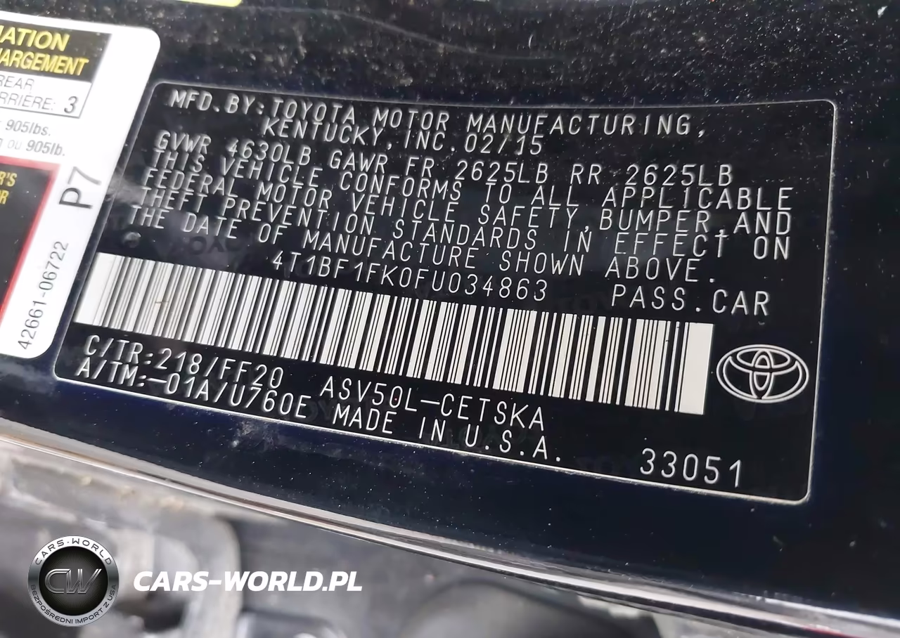 2015 Toyota Camry Se VIN:4T1BF1FK0FU034863 - 9