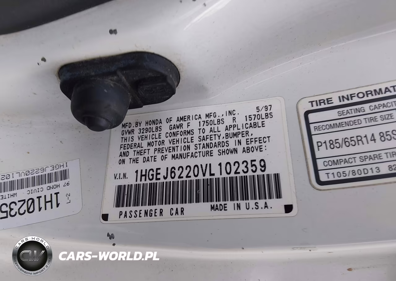 1997 Honda Civic Dx VIN:1HGEJ6220VL102359 - 9
