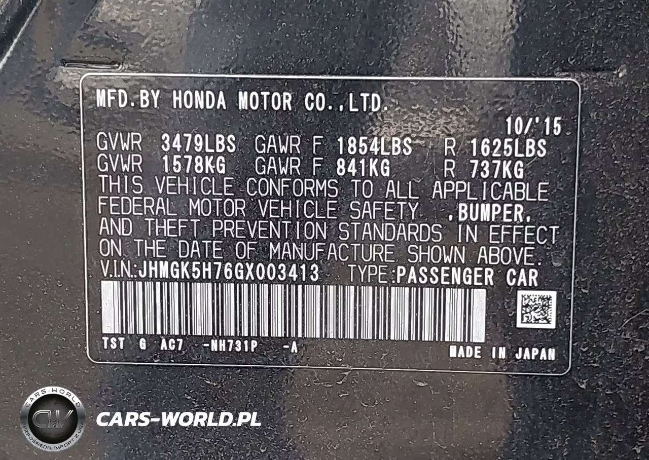 2016 Honda Fit Ex VIN:JHMGK5H76GX003413 - 9
