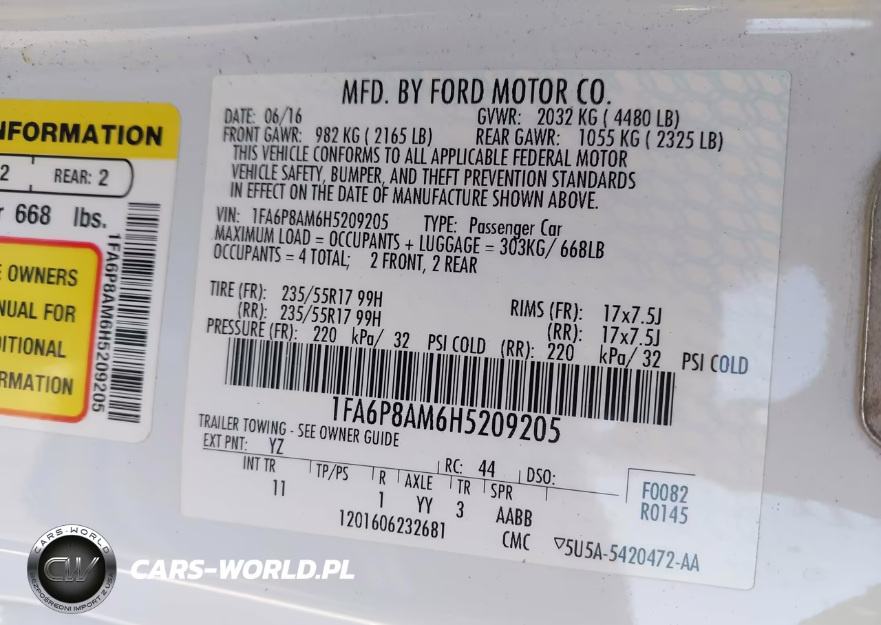 2017 Ford Mustang V6 VIN:1FA6P8AM6H5209205 - 9