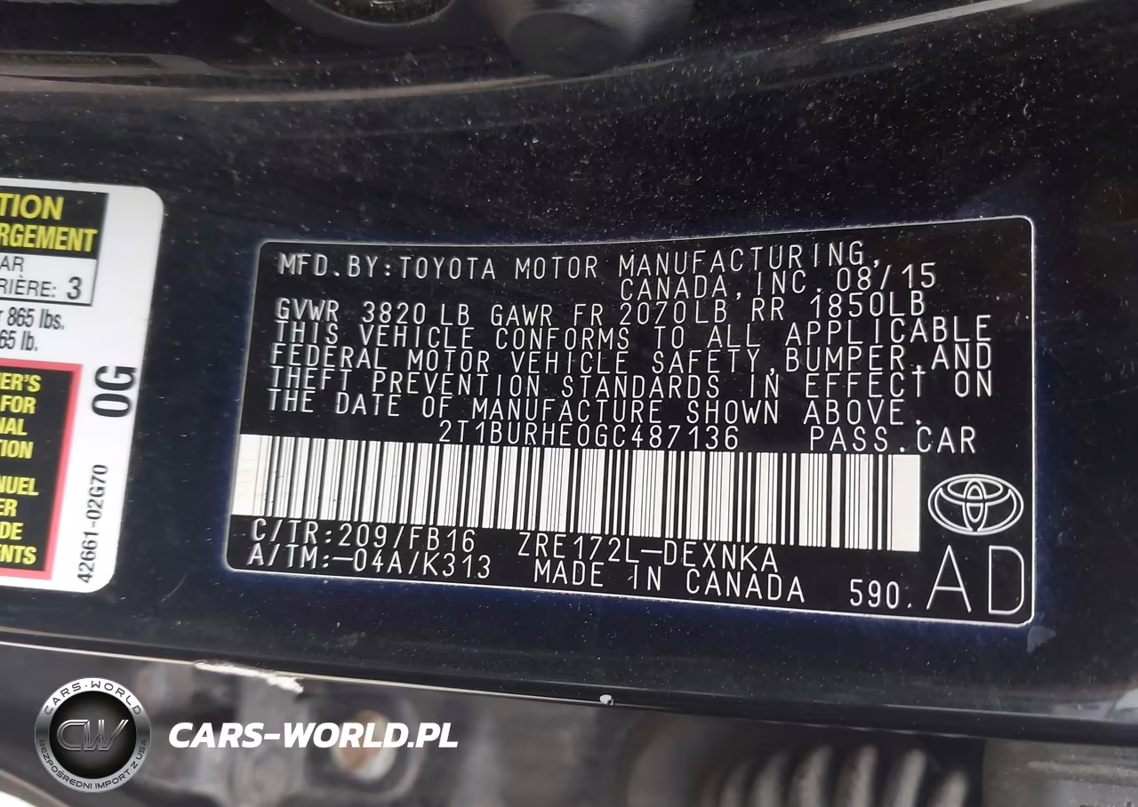 2016 Toyota Corolla Le VIN:2T1BURHE0GC487136 - 9