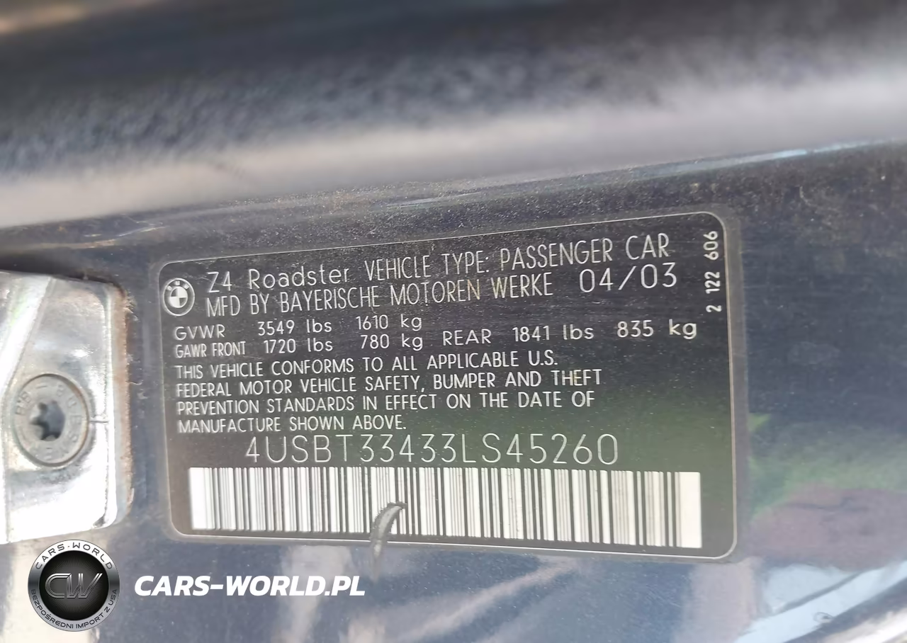2003 BMW Z4 2.5I VIN:4USBT33433LS45260 - 9