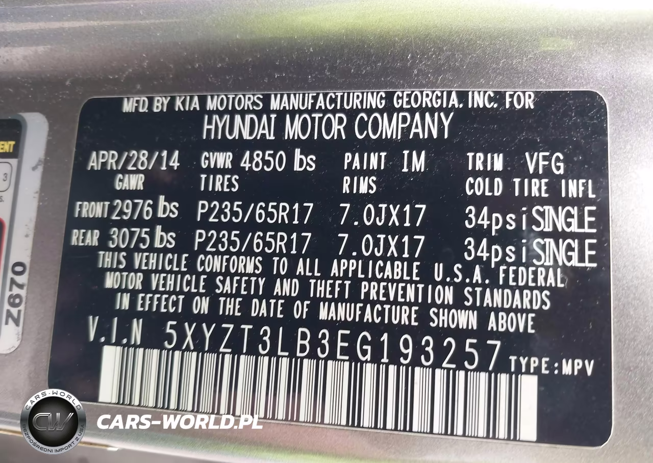 2014 Hyundai Santa Fe Sport 2.4L VIN:5XYZT3LB3EG193257 - 9