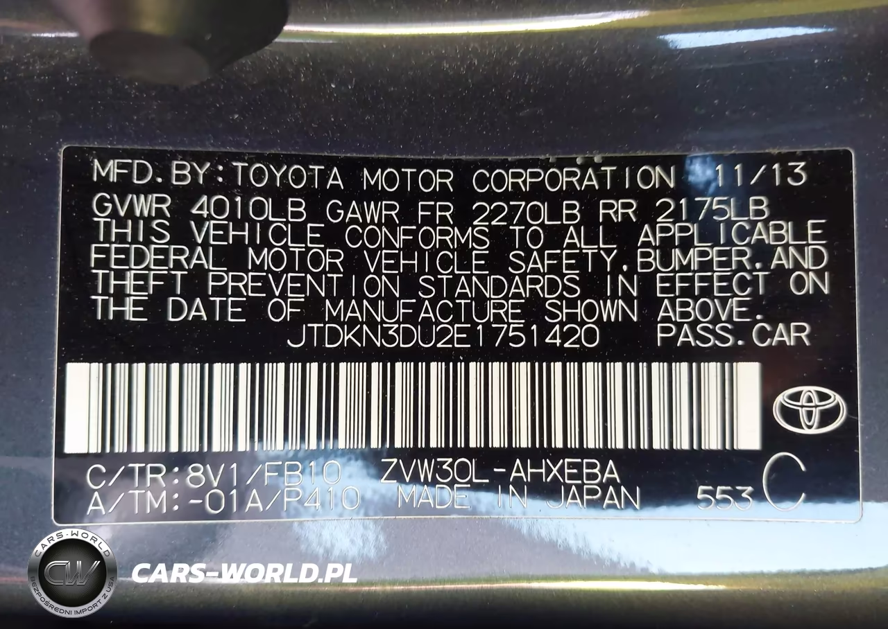 2014 Toyota Prius Two VIN:JTDKN3DU2E1751420 - 9