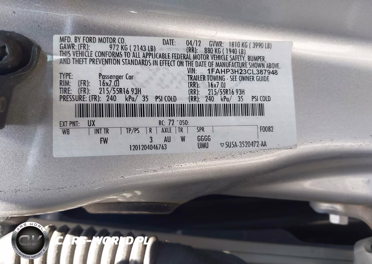 2012 Ford Focus Sel VIN:1FAHP3H23CL387948 - 9