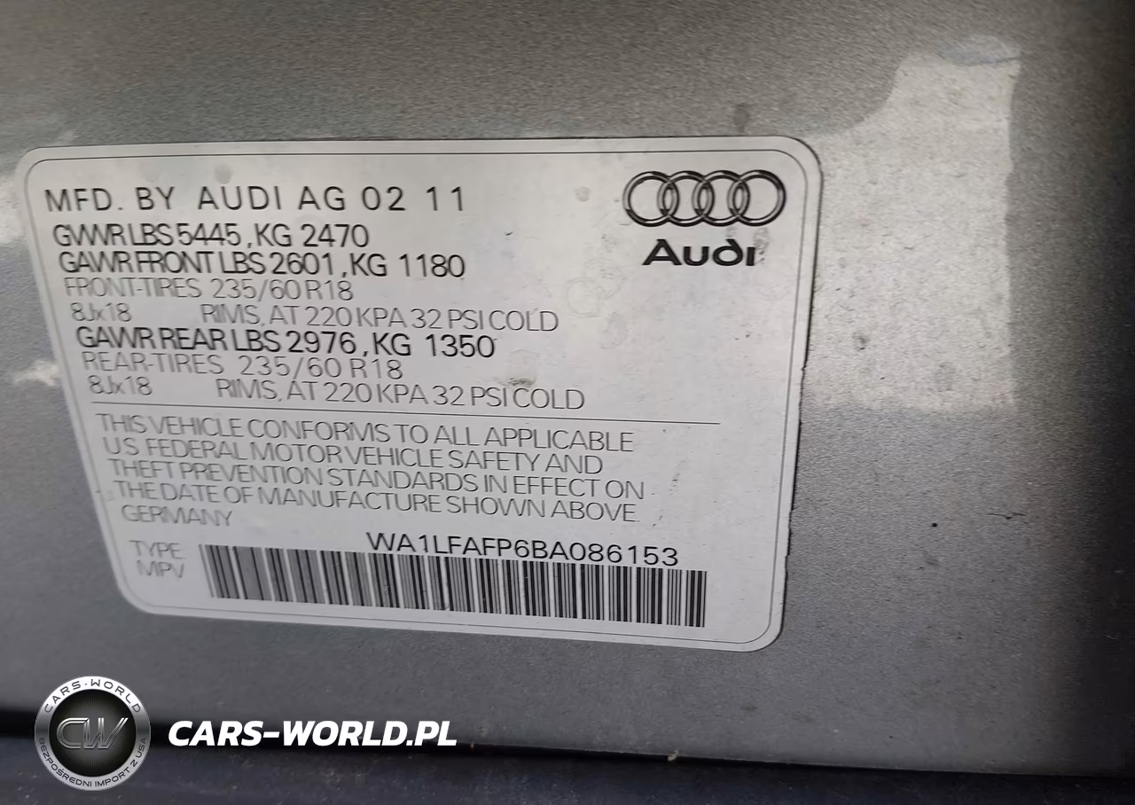 2011 Audi Q5 2.0T Premium VIN:WA1LFAFP6BA086153 - 9