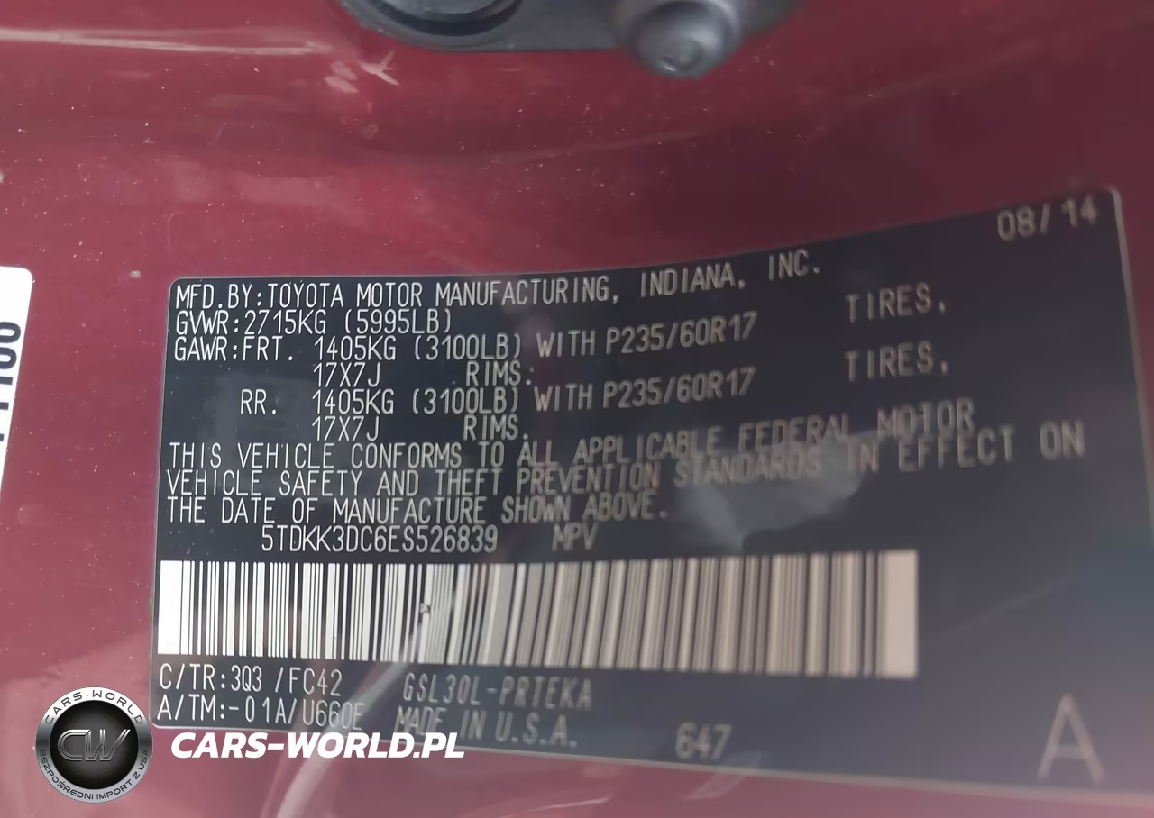 2014 Toyota Sienna Le V6 8 Passenger VIN:5TDKK3DC6ES526839 - 9