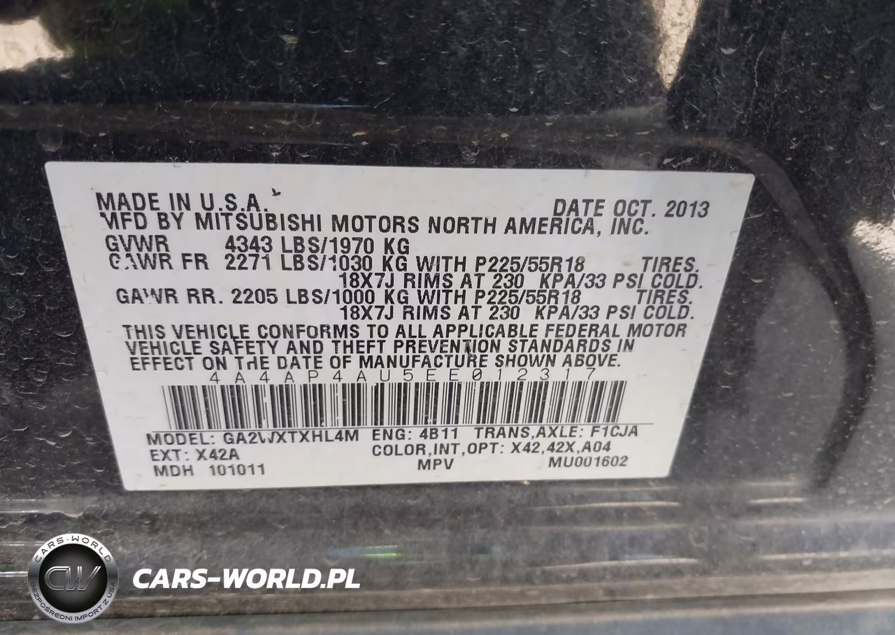 2014 Mitsubishi Outlander Sport Se VIN:4A4AP4AU5EE012317 - 9