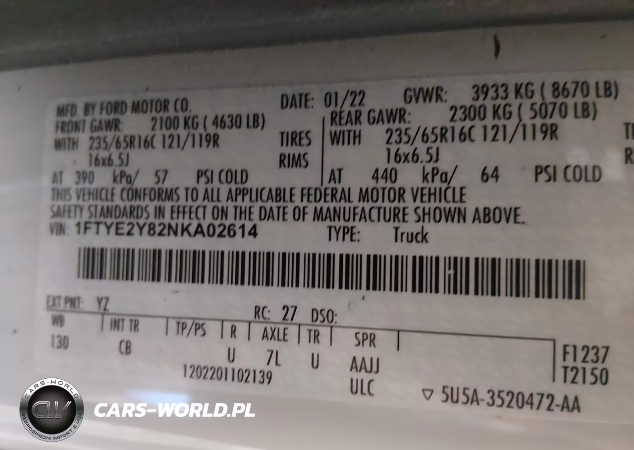 2022 Ford Transit-150 VIN:1FTYE2Y82NKA02614 - 9