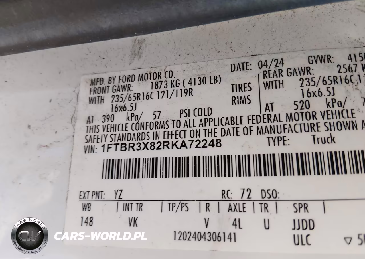 2024 Ford Transit-250 Cargo Van VIN:1FTBR3X82RKA72248 - 9