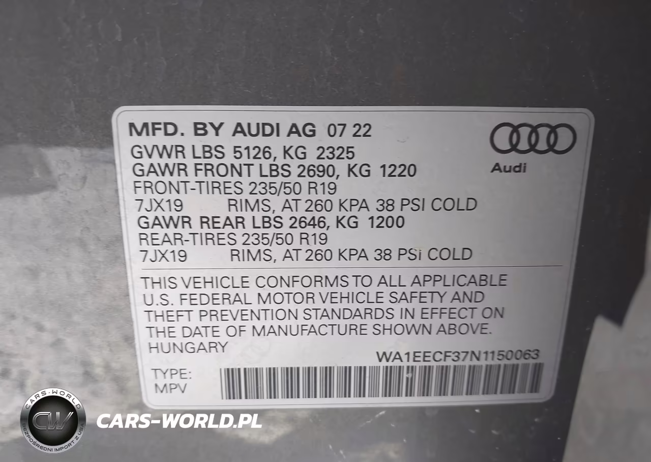 2022 Audi Q3 Premium Plus 45 Tfsi S Line Quattro Tiptronic VIN:WA1EECF37N1150063 - 9