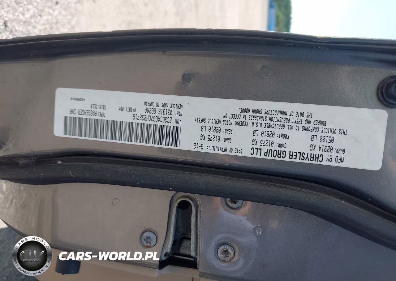 2012 Chrysler 300 Limited VIN:2C3CCACG7CH232716 - 9