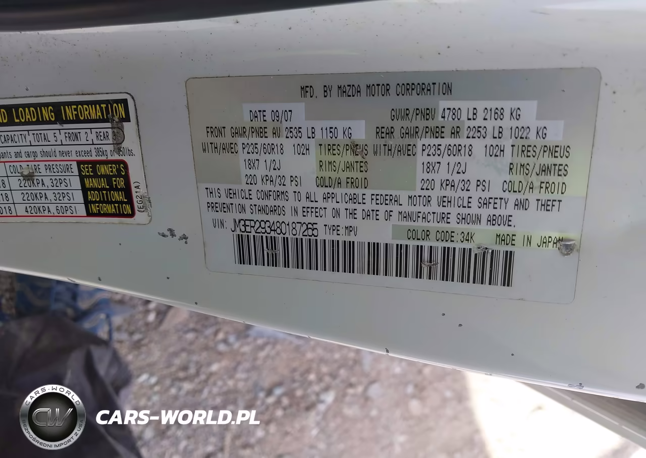 2008 Mazda Cx-7 Grand Touring VIN:JM3ER293480187265 - 9
