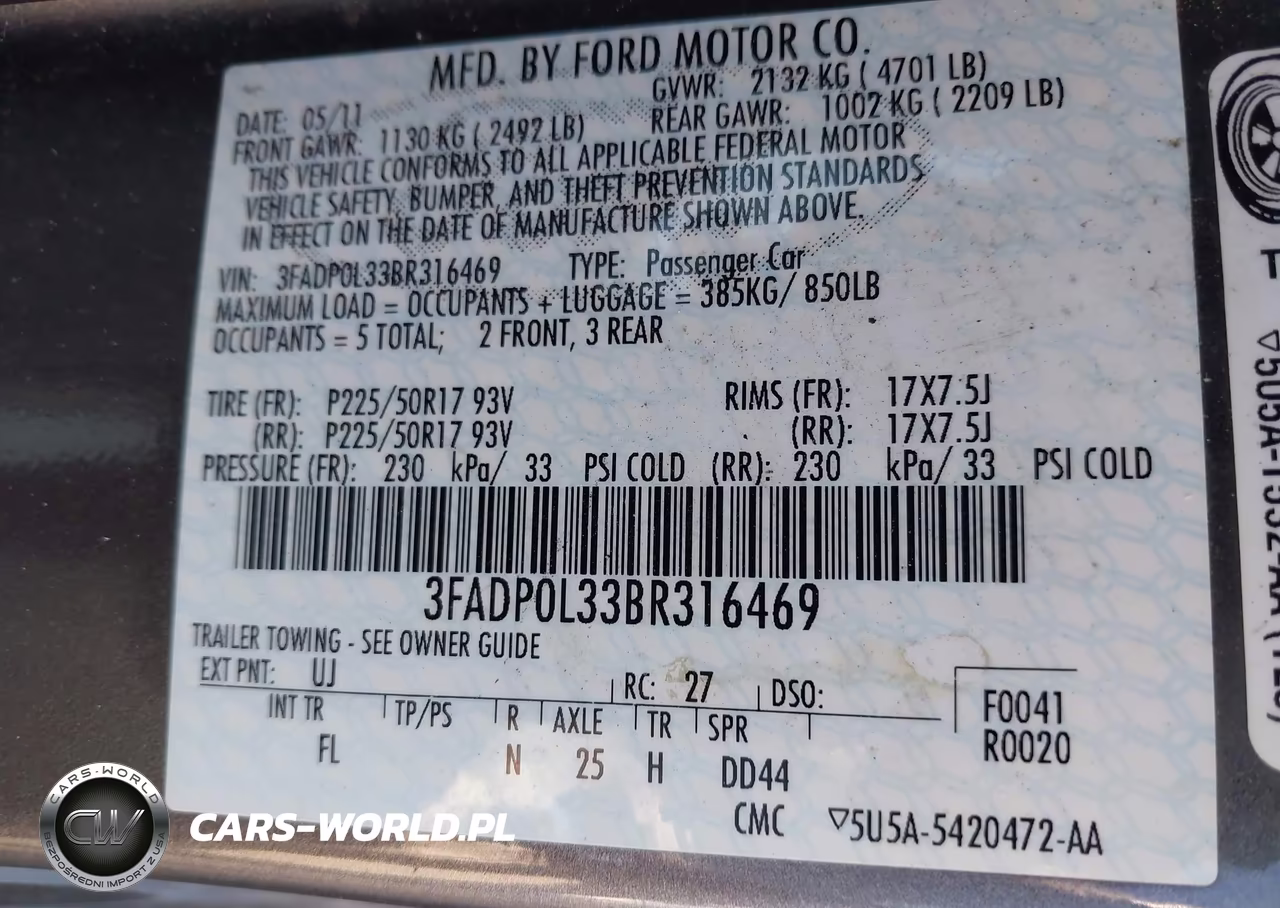 2011 Ford Fusion Hybrid VIN:3FADP0L33BR316469 - 9