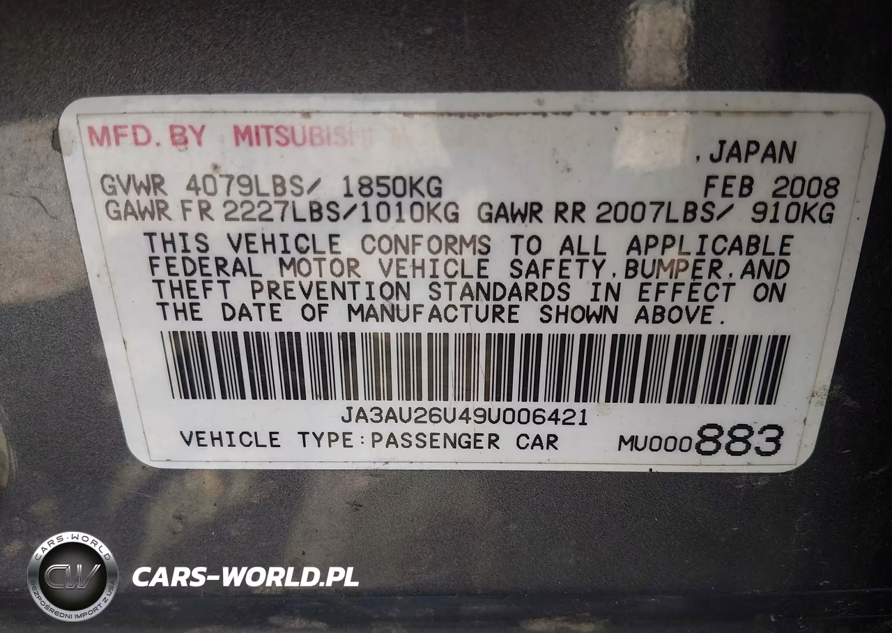 2009 Mitsubishi Lancer Es-Es-Sport VIN:JA3AU26U49U006421 - 9