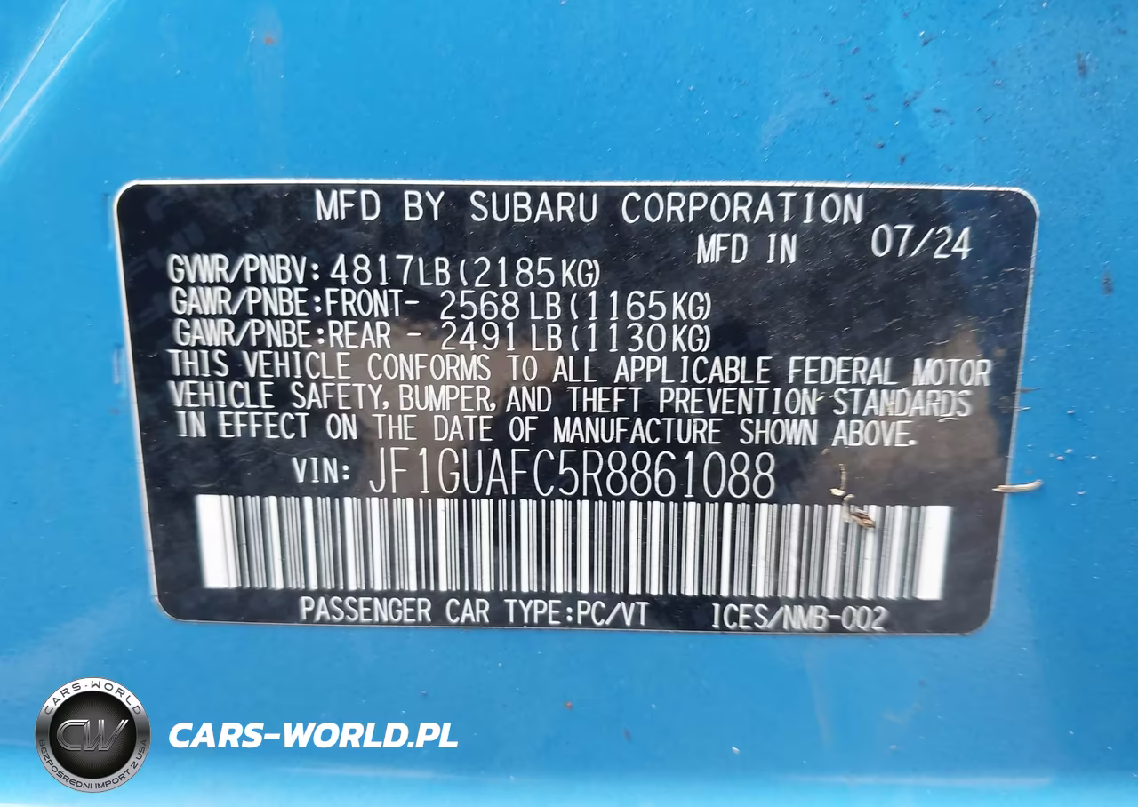 2024 Subaru Impreza Sport 5-Door VIN:JF1GUAFC5R8861088 - 9