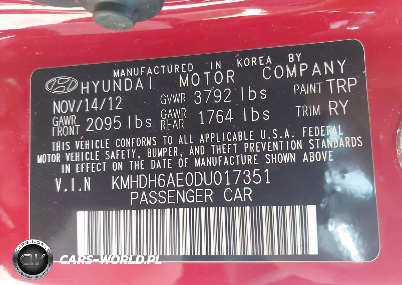 2013 Hyundai Elantra Gs VIN:KMHDH6AE0DU017351 - 9
