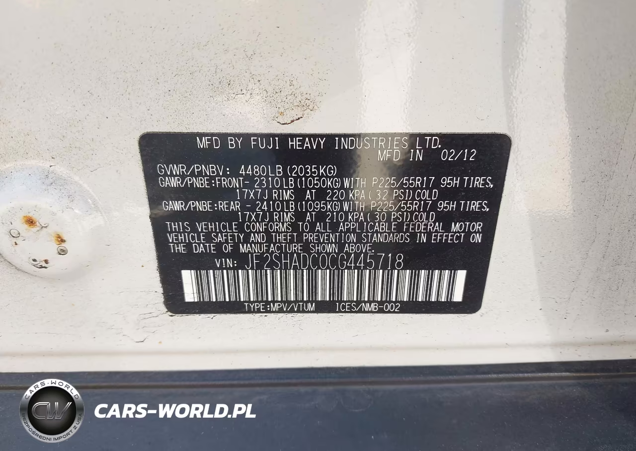 2012 Subaru Forester 2.5X Premium VIN:JF2SHADC0CG445718 - 9