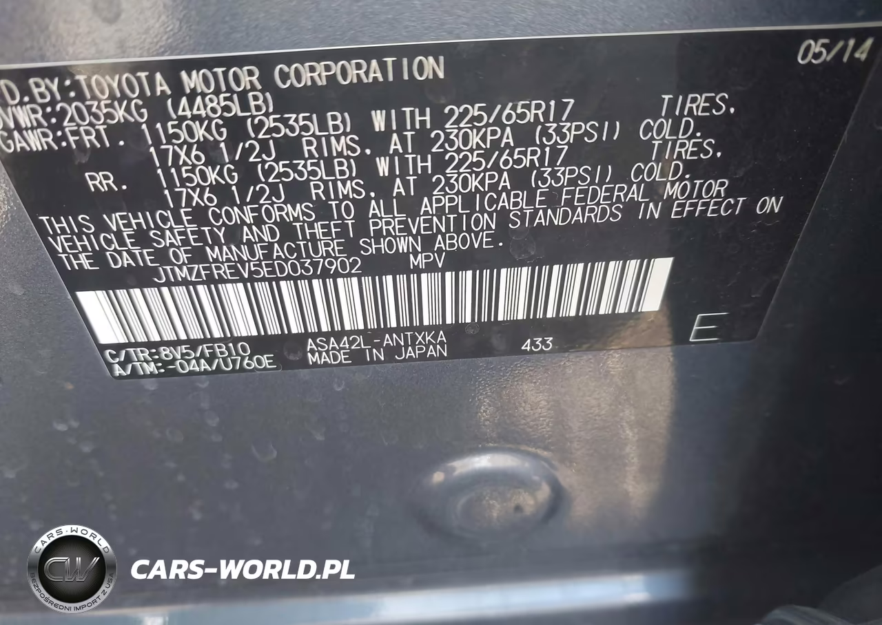 2014 Toyota Rav4 Le VIN:JTMZFREV5ED037902 - 9