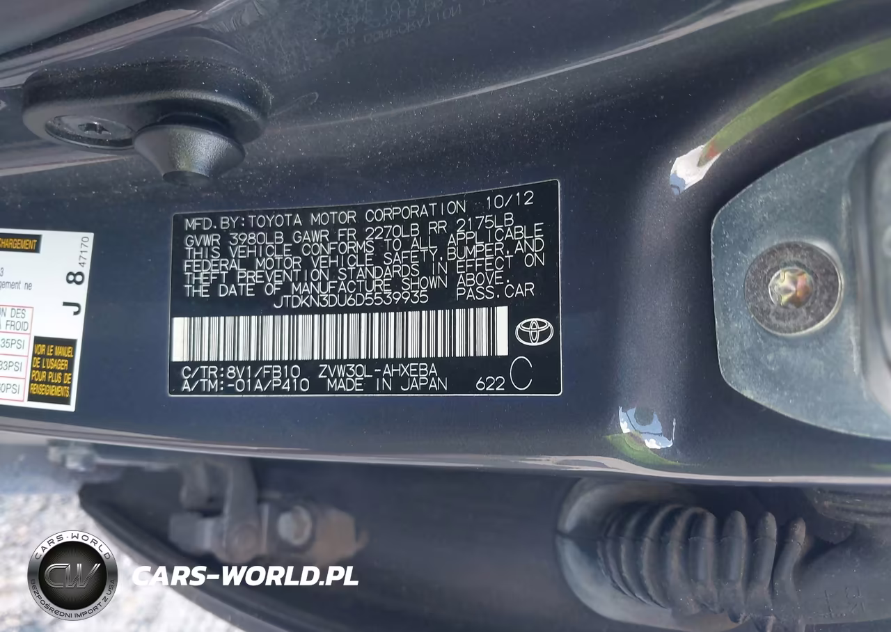 2013 Toyota Prius Three VIN:JTDKN3DU6D5539935 - 9