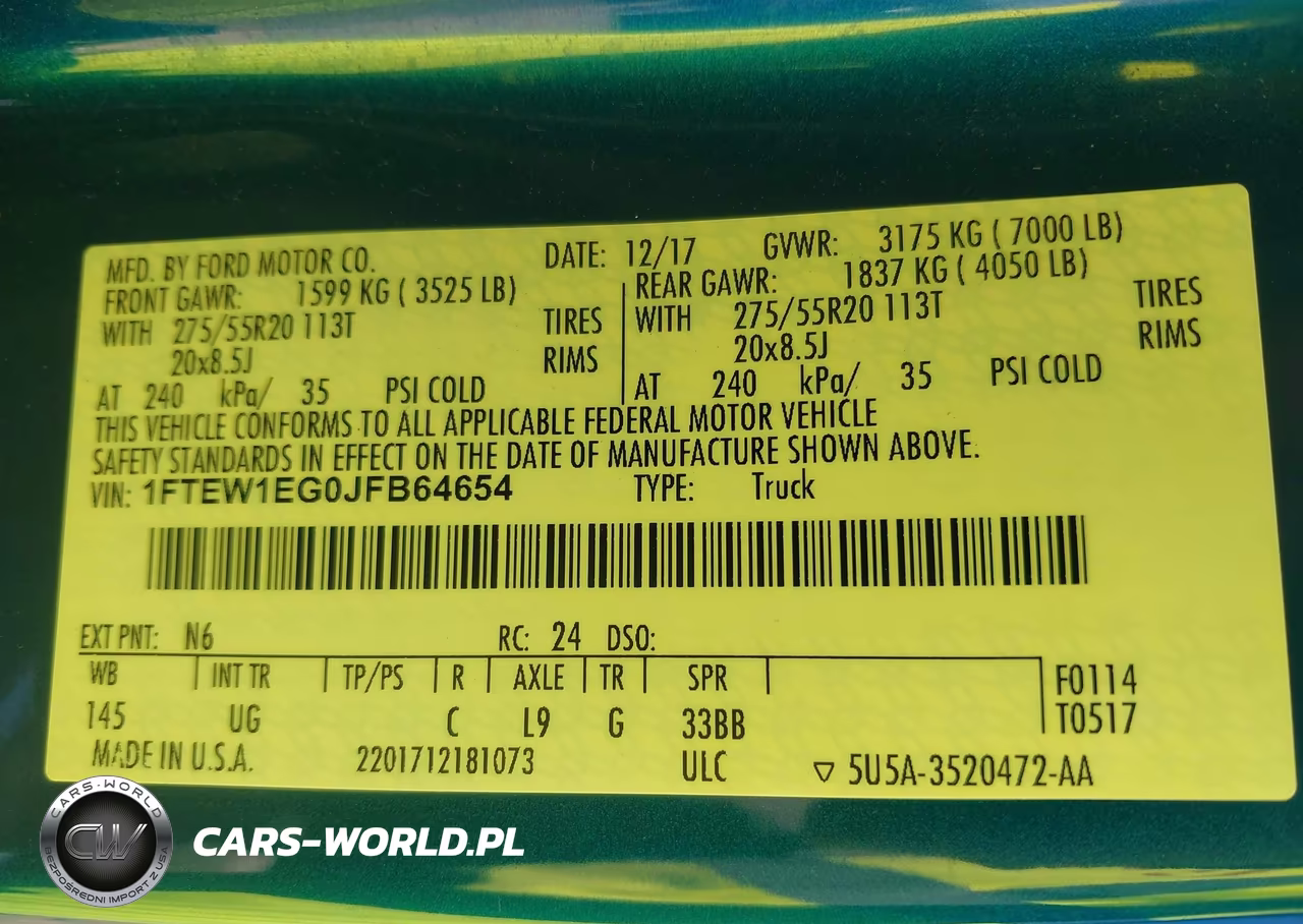 2018 Ford F150 Supercrew VIN:1FTEW1EG0JFB64654 - 9
