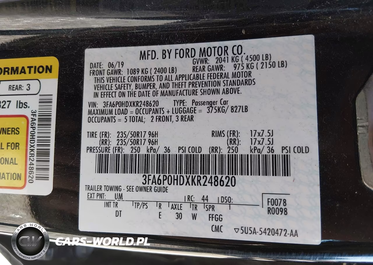 2019 Ford Fusion Se VIN:3FA6P0HDXKR248620 - 9