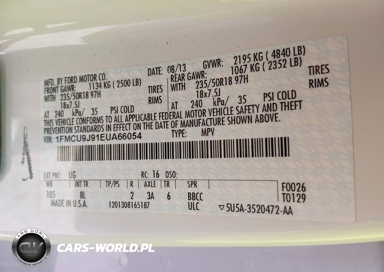 2014 Ford Escape Titanium VIN:1FMCU9J91EUA66054 - 9
