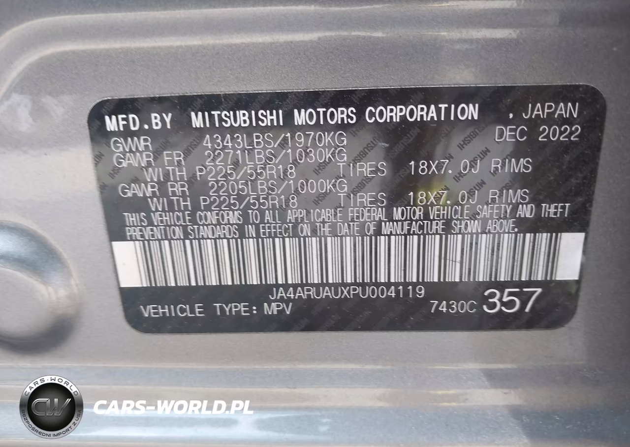 2023 Mitsubishi Outlander Sport S-Se-Es-Le-Ralliart-Rugged VIN:JA4ARUAUXPU004119 - 9