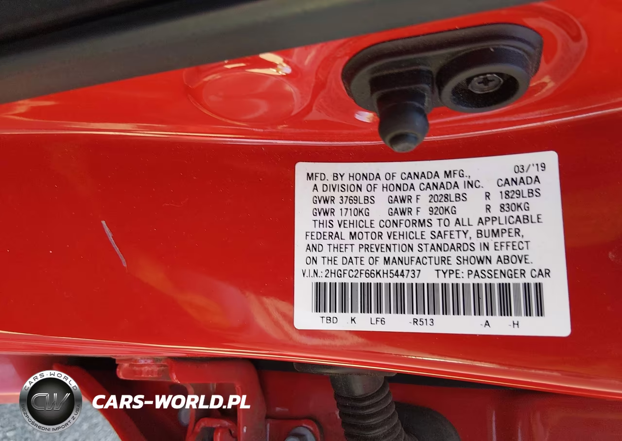 2019 Honda Civic Lx VIN:2HGFC2F66KH544737 - 9