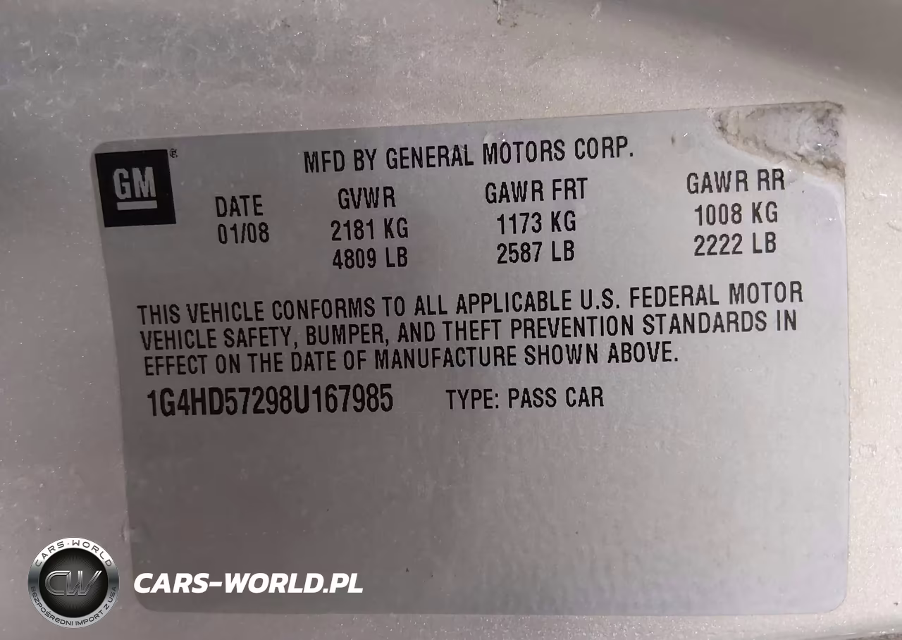 2008 Buick Lucerne Cxl VIN:1G4HD57298U167985 - 9