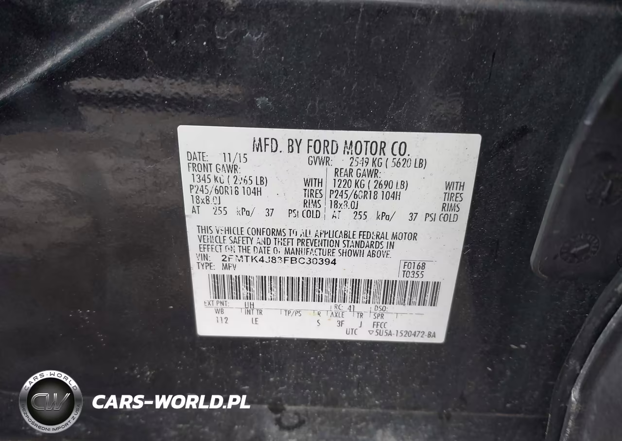 2015 Ford Edge Sel VIN:2FMTK4J83FBC30394 - 9