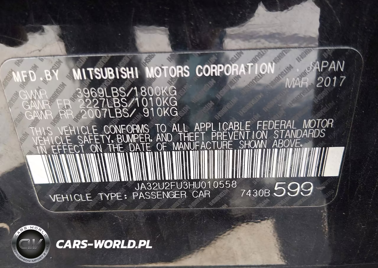 2017 Mitsubishi Lancer Es VIN:JA32U2FU3HU010558 - 9