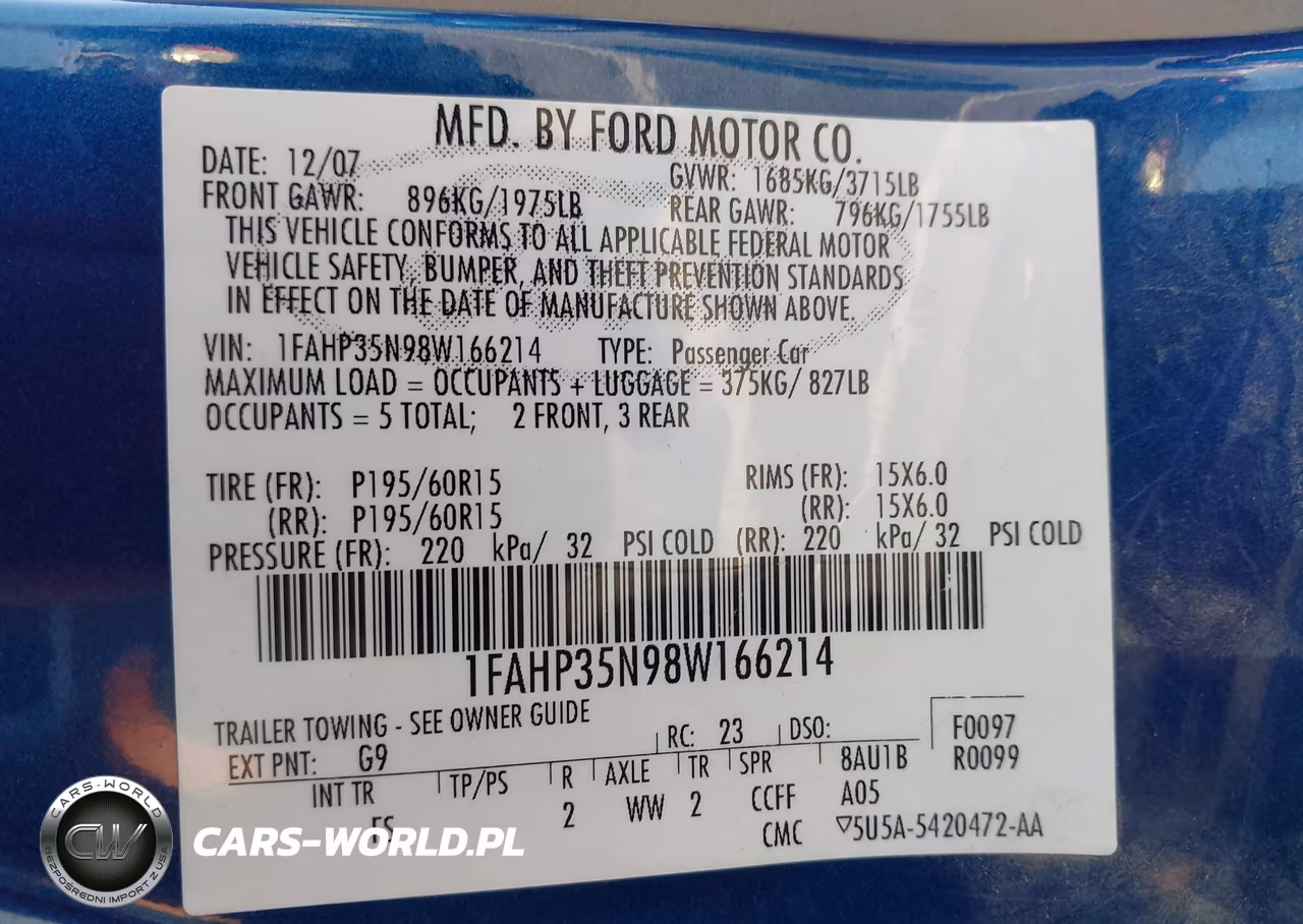 2008 Ford Focus Se-Sel-Ses VIN:1FAHP35N98W166214 - 9