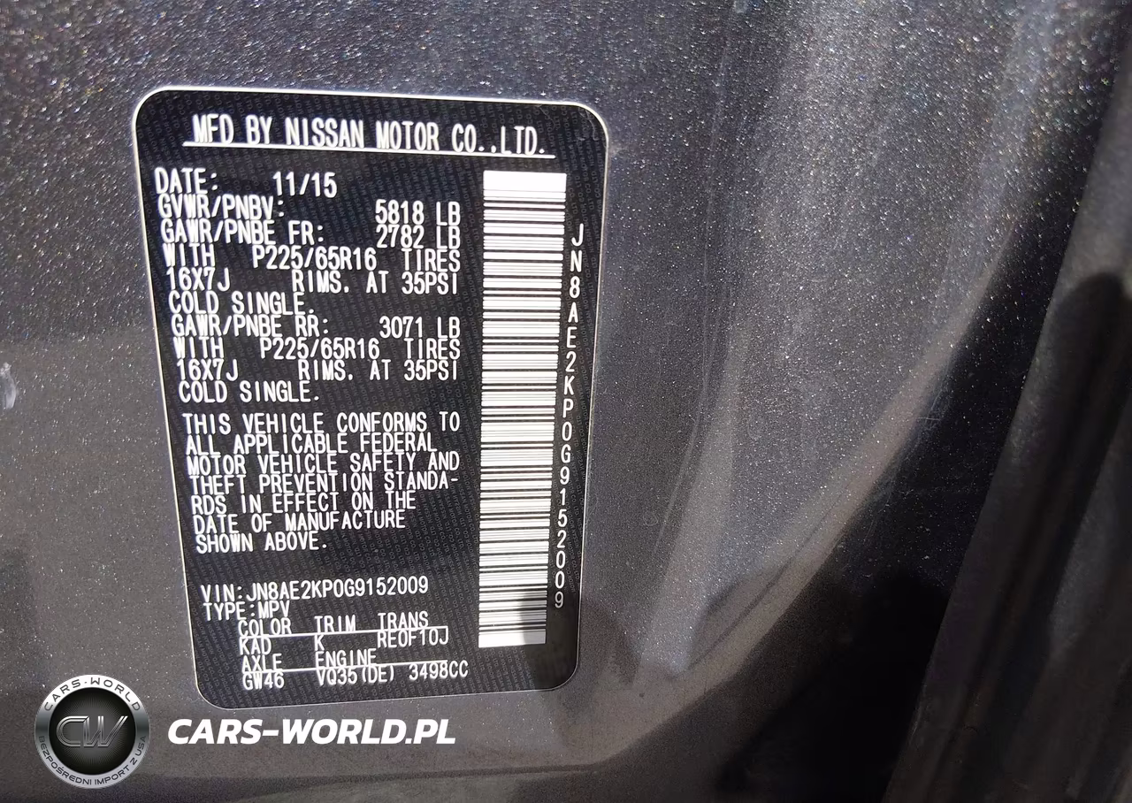 2016 Nissan Quest Platinum-S-Sl-Sv VIN:JN8AE2KP0G9152009 - 9