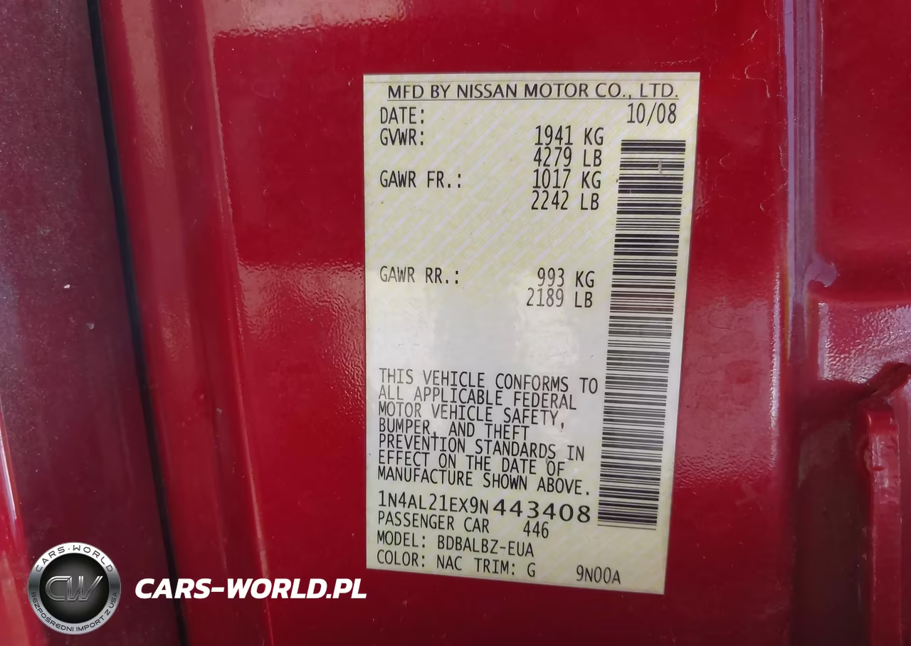 2009 Nissan Altima 2.5 S VIN:1N4AL21EX9N443408 - 9