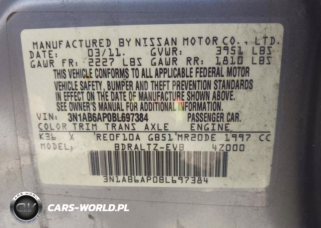 2011 Nissan Sentra 2.0S VIN:3N1AB6AP0BL697384 - 9