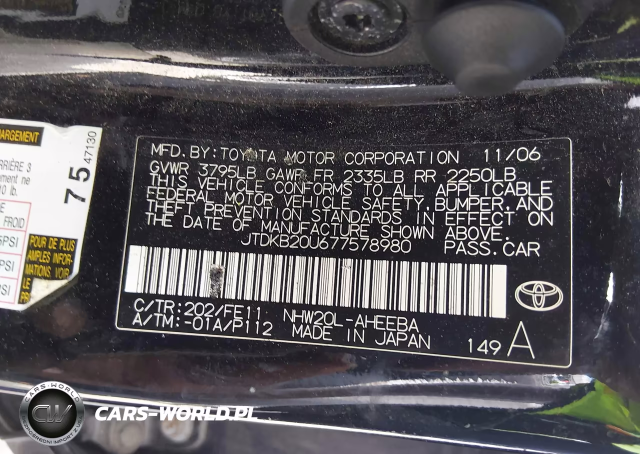 2007 Toyota Prius VIN:JTDKB20U677578980 - 9