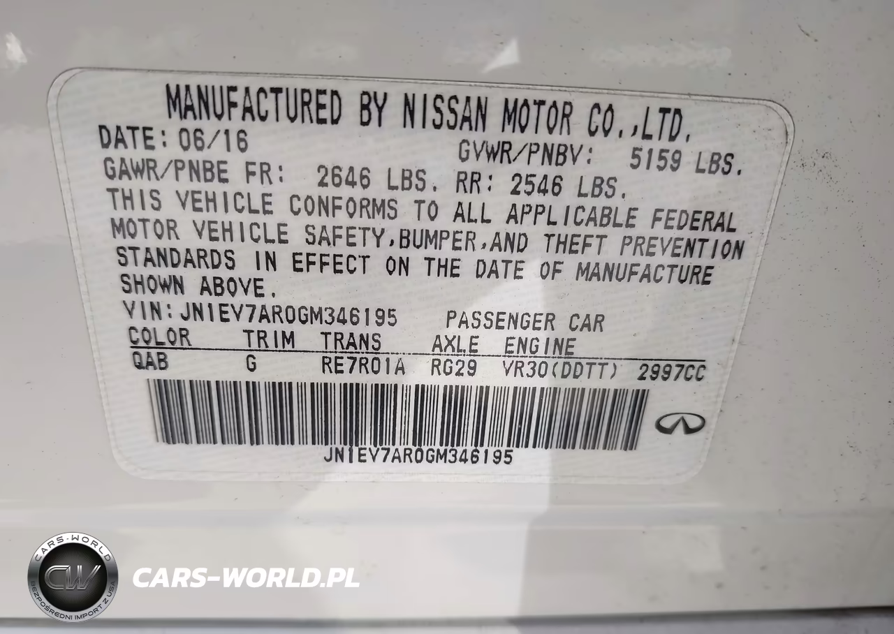 2016 Infiniti Q50 3.0T Premium VIN:JN1EV7AR0GM346195 - 9