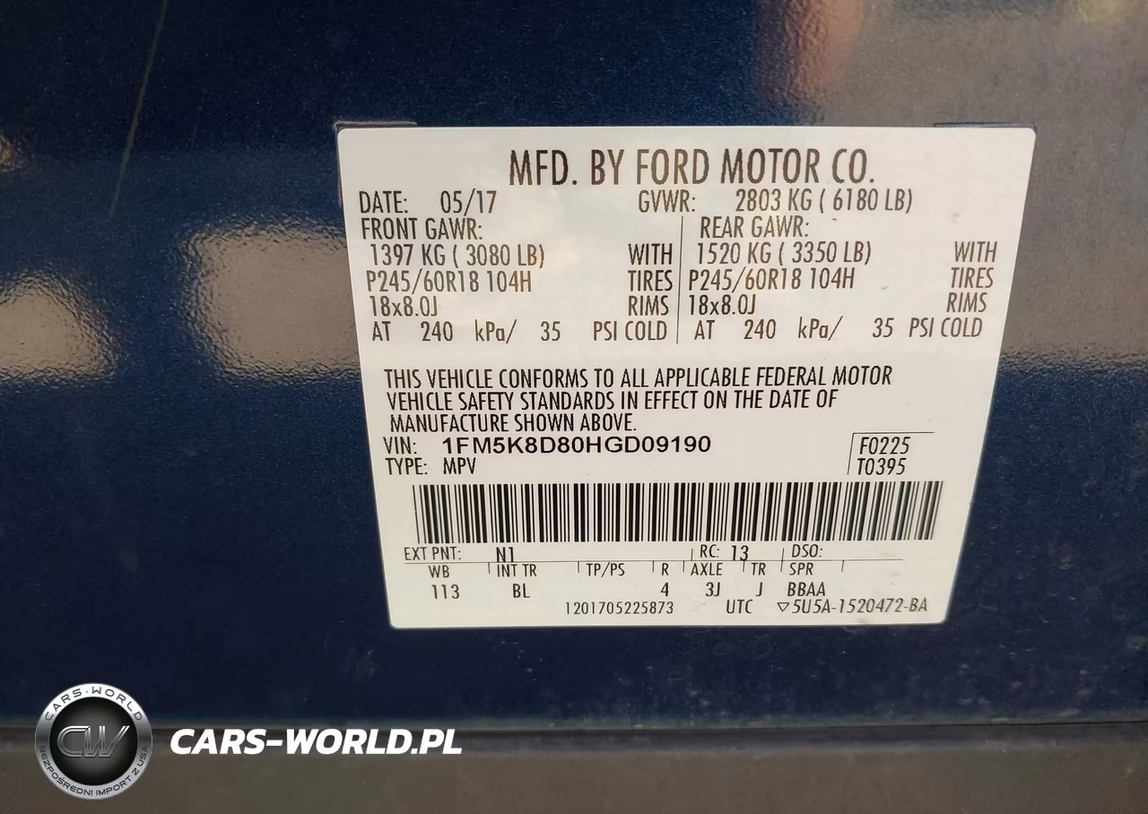 2017 Ford Explorer Xlt VIN:1FM5K8D80HGD09190 - 9