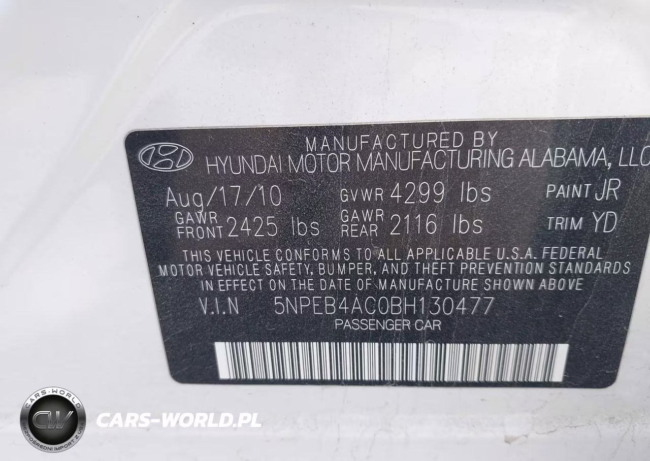 2011 Hyundai Sonata Gls VIN:5NPEB4AC0BH130477 - 9