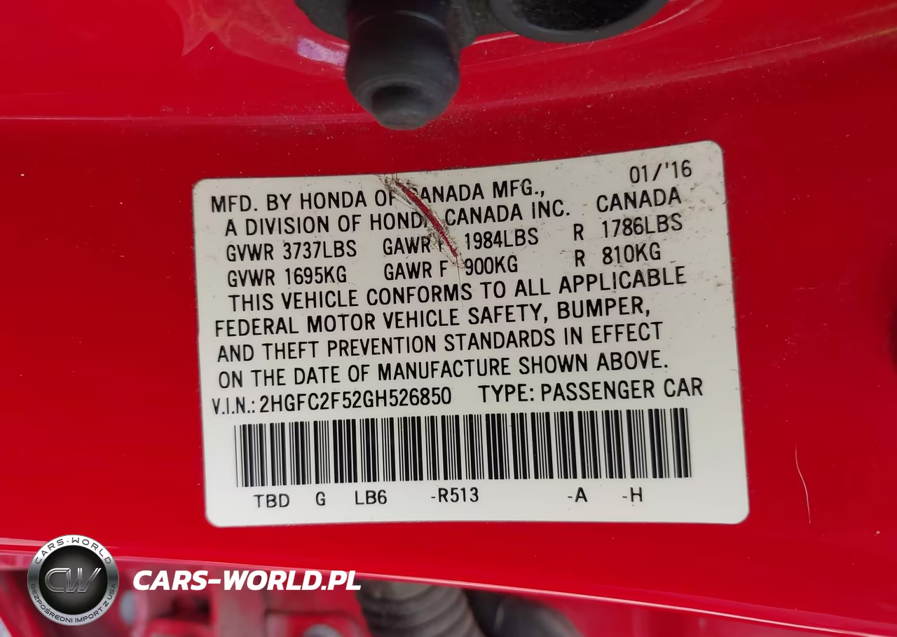 2016 Honda Civic Lx VIN:2HGFC2F52GH526850 - 9